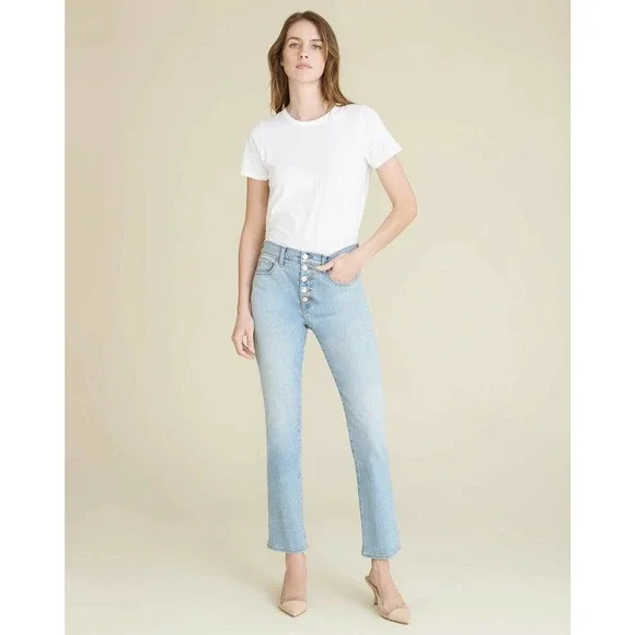 Veronica Beard Carolyn Baby Bootcut Cropped Amsterdam Exposed Buttons 24/00 XS - Picture 2 of 7